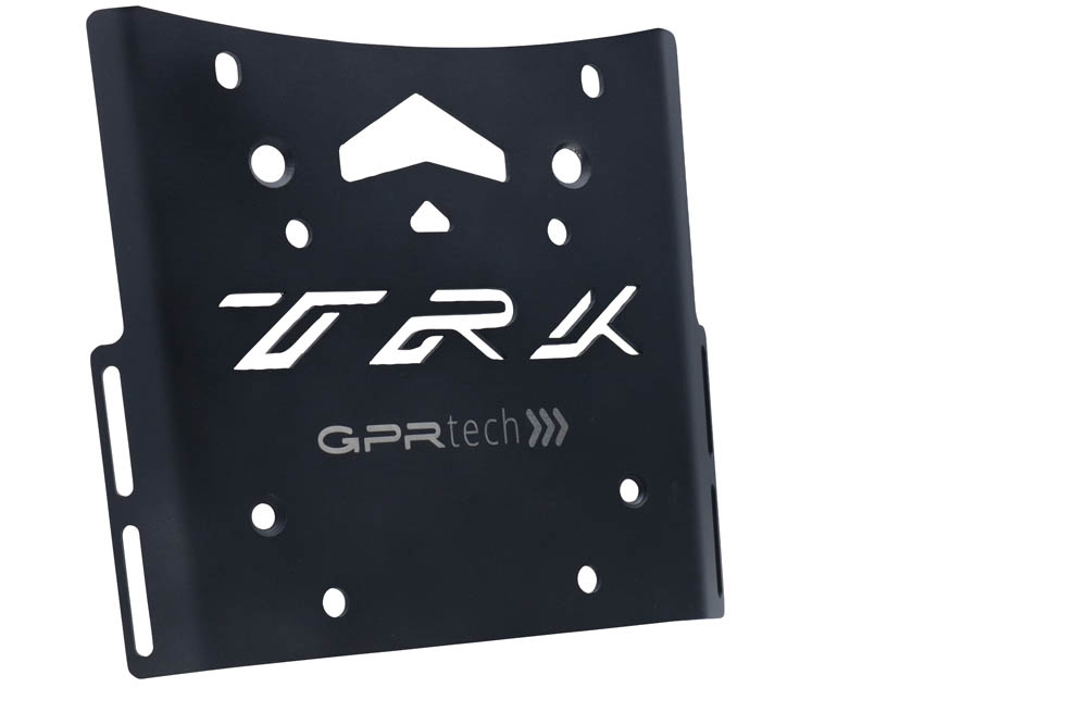 GPR TECH compatible con  Benelli Trk 502 2021/2024 e5 Placa de fijación específica en Titanio ALPITECH 35/55 LT compatible con portaequipajes original, fabricada en titanio con 4 puntos de anclaje