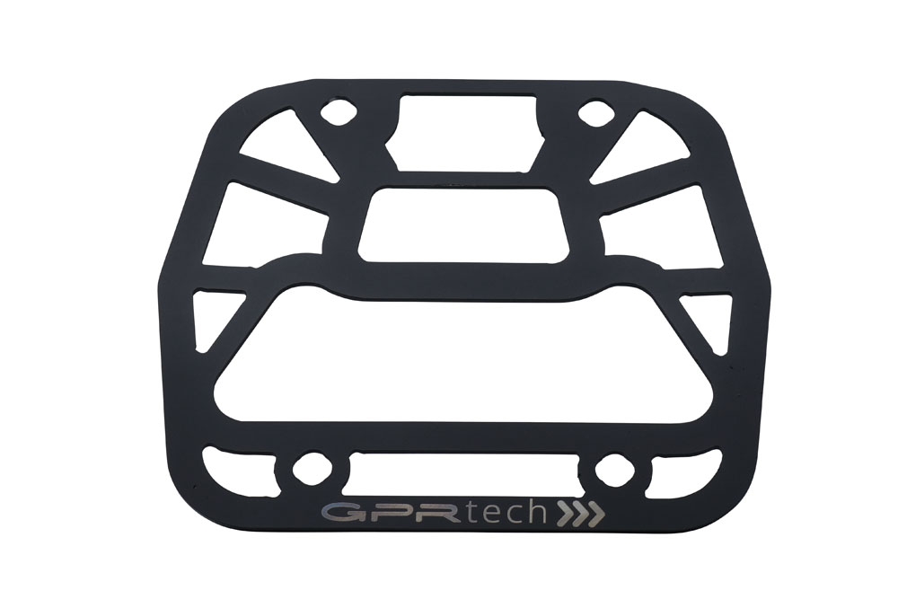 GPR TECH compatible con  Aprilia Tuareg 660 2021/2024 e5 Placa de fijación específica Top Case ALPITECH 35 LT compatible con portaequipajes original, fabricada en acero inoxidable con 4 puntos de anclaje