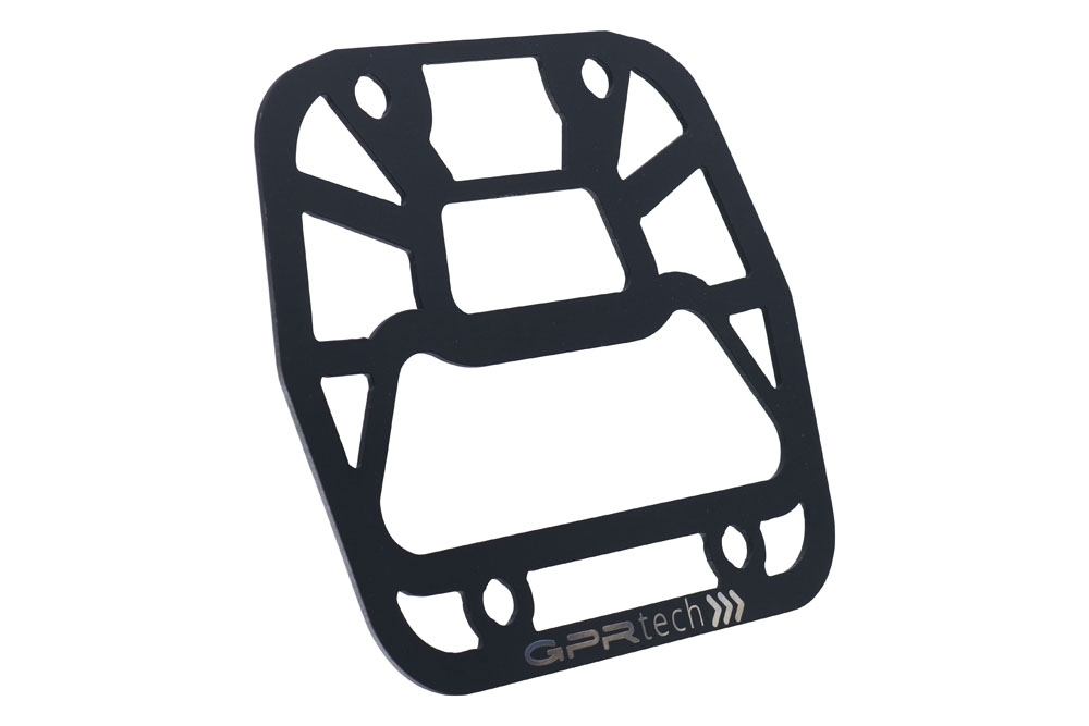 GPR TECH compatible con  Aprilia Tuareg 660 2021/2024 e5 Placa de fijación específica Top Case ALPITECH 35 LT compatible con portaequipajes original, fabricada en acero inoxidable con 4 puntos de anclaje