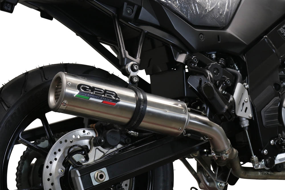 Escape compatible con Suzuki V-Strom DL650 2017-2020, M3 Inox , Sistema de escape medio lleno, incluido db killer extraíble y tubo de conexión 