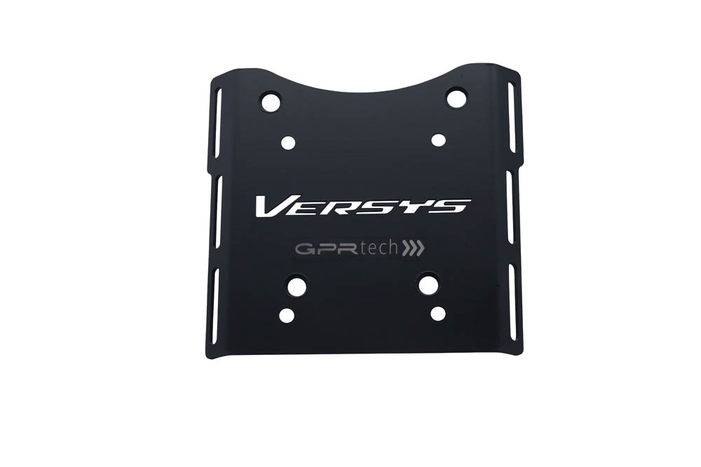 GPR TECH compatible con  Kawasaki Versys-X 300 2017/2021 e4 Placa de fijación específica Top Case ALPITECH 55 LT compatible con portaequipajes original, fabricada en acero inoxidable con 4 puntos de anclaje