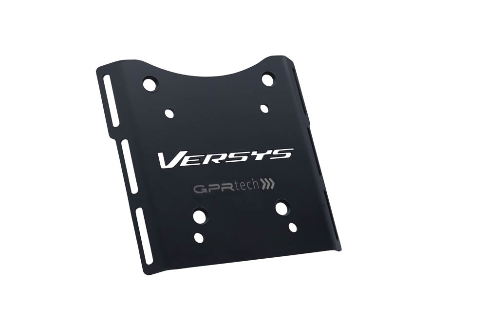GPR TECH compatible con  Kawasaki Versys-X 300 2017/2021 e4 Placa de fijación específica Top Case ALPITECH 55 LT compatible con portaequipajes original, fabricada en acero inoxidable con 4 puntos de anclaje