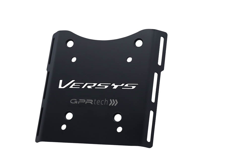 GPR TECH compatible con  Kawasaki Versys-X 300 2017/2021 e4 Placa de fijación específica Top Case ALPITECH 55 LT compatible con portaequipajes original, fabricada en acero inoxidable con 4 puntos de anclaje
