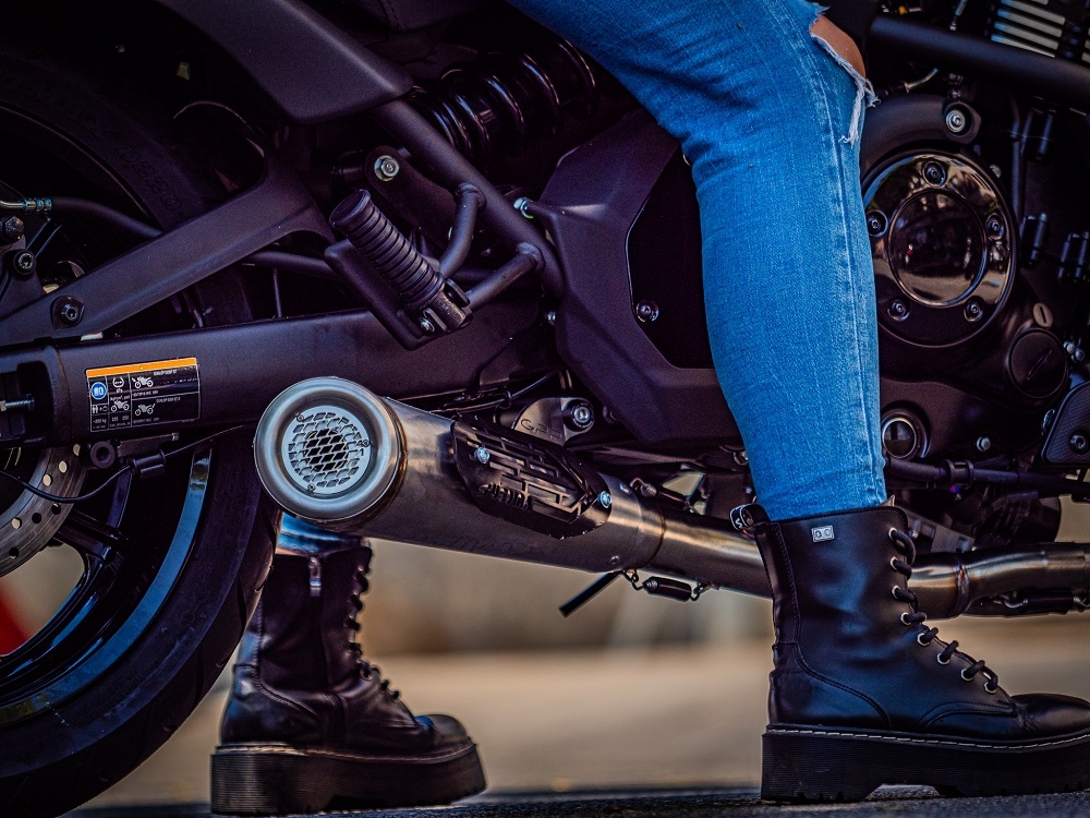 Escape compatible con Kawasaki Vulcan 650 S 2017-2020, Powercone Evo, Escape completo, no legal para países de la UE, con db killer extraíble 