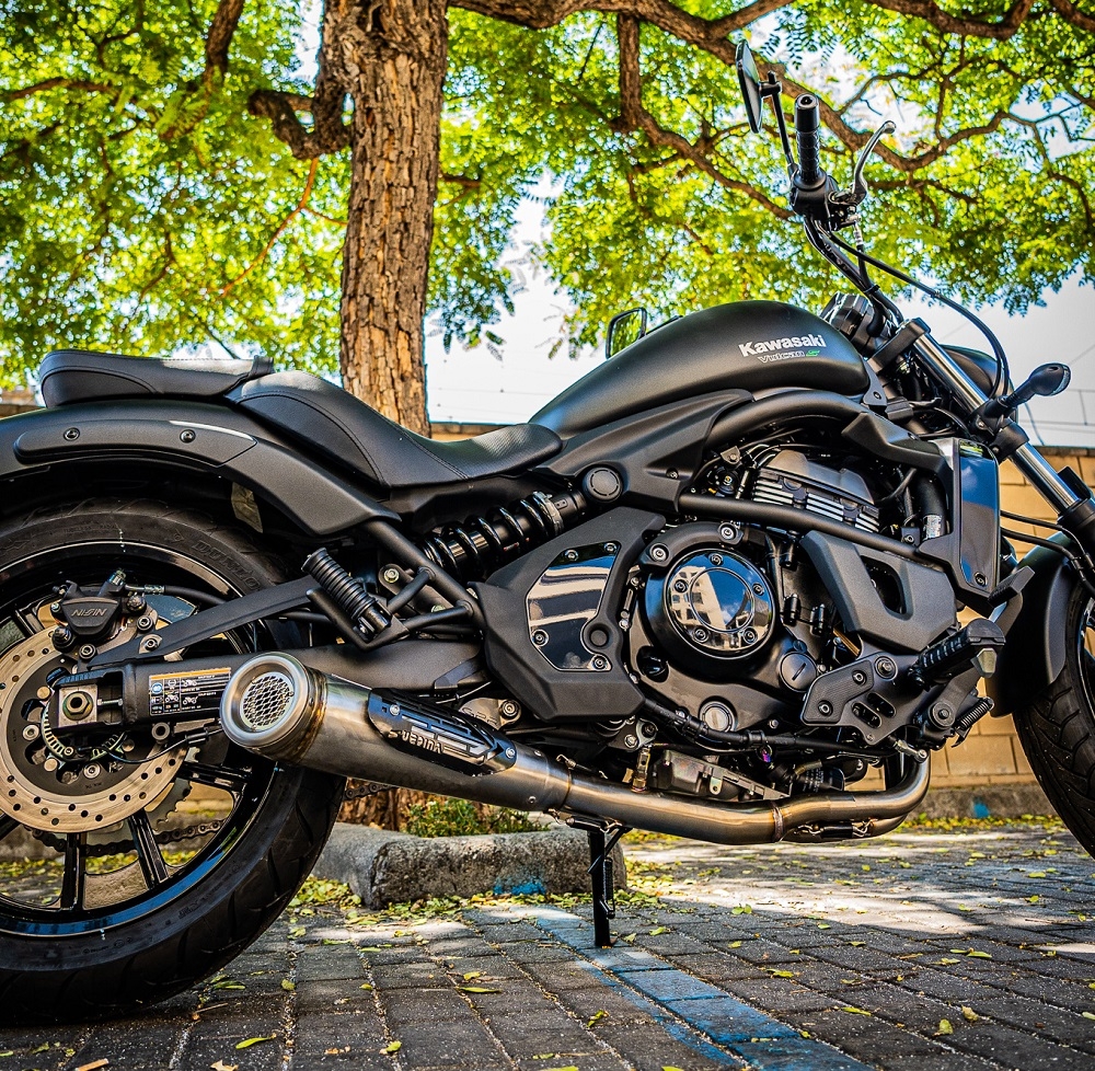 Escape compatible con Kawasaki Vulcan 650 S 2017-2020, Powercone Evo, Escape completo, no legal para países de la UE, con db killer extraíble 