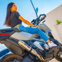 Escape compatible con Honda X-Adv 750 2021-2024, Deeptone Inox, Escape legal, homologado, silenciador con db killer desmontable y tubo de conexión específico 