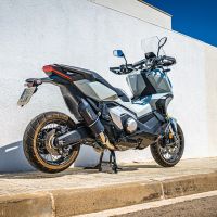 Escape compatible con Honda X-Adv 750 2021-2024, Furore Evo4 Nero, Escape legal, homologado, silenciador con db killer desmontable y tubo de conexión específico 