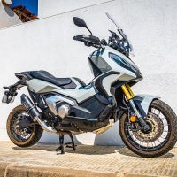 Escape compatible con Honda X-Adv 750 2021-2024, Furore Evo4 Nero, Escape legal, homologado, silenciador con db killer desmontable y tubo de conexión específico 