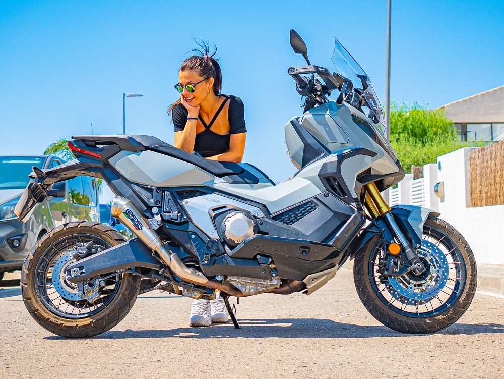 Escape compatible con Honda X-Adv 750 2016-2020, Powercone Evo, Escape legal, homologado, silenciador con db killer desmontable y tubo de conexión específico 