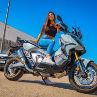 Escape compatible con Honda Forza 750 2021-2024, Satinox, Escape legal, homologado, silenciador con db killer desmontable y tubo de conexión específico 