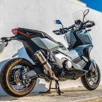 Escape compatible con Honda Forza 750 2021-2024, M3 Titanium Natural, Escape legal, homologado, silenciador con db killer desmontable y tubo de conexión específico 