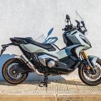 Escape compatible con Honda Forza 750 2021-2024, M3 Titanium Natural, Escape legal, homologado, silenciador con db killer desmontable y tubo de conexión específico 