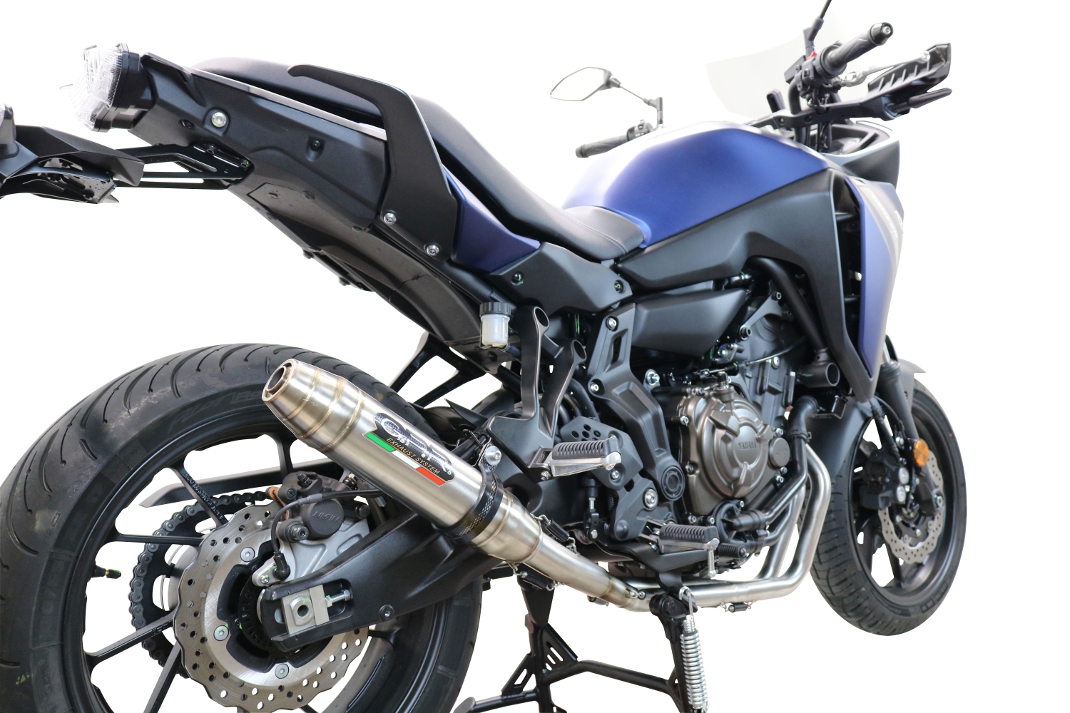 Escape compatible con Yamaha Tracer 7 GT 2020-2024, Deeptone Inox, Escape completo, no legal para países de la UE, con db killer extraíble 