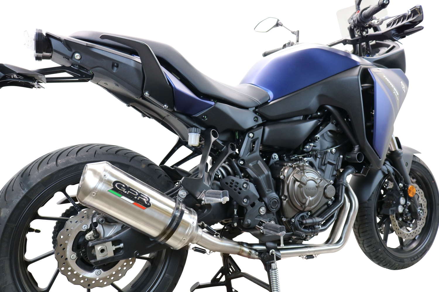 Escape compatible con Yamaha Tracer 7 GT 2020-2024, Satinox , Escape completo, no legal para países de la UE, con db killer extraíble 