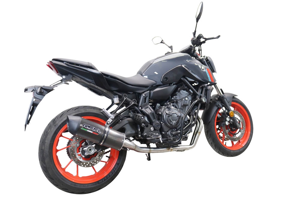 GPR escape compatible con  Yamaha Mt-07  2021-2024, Furore Evo4 Poppy, Escape completo homologado y legal,con catalizador incluido db killer extraíble 