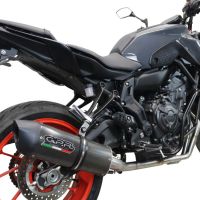 GPR escape compatible con  Yamaha Mt-07  2021-2024, Furore Evo4 Poppy, Escape completo homologado y legal,con catalizador incluido db killer extraíble 