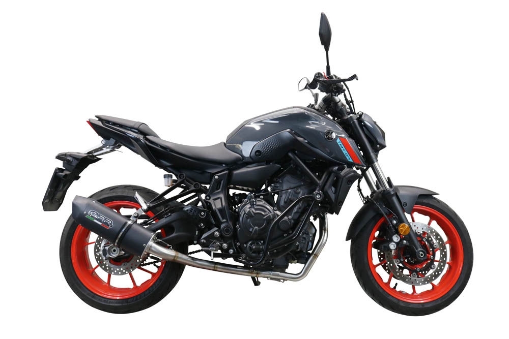 GPR escape compatible con  Yamaha Mt-07  2021-2024, Furore Nero, Escape completo racing, incluyendo colector y db killer desmontable, sin homologación 