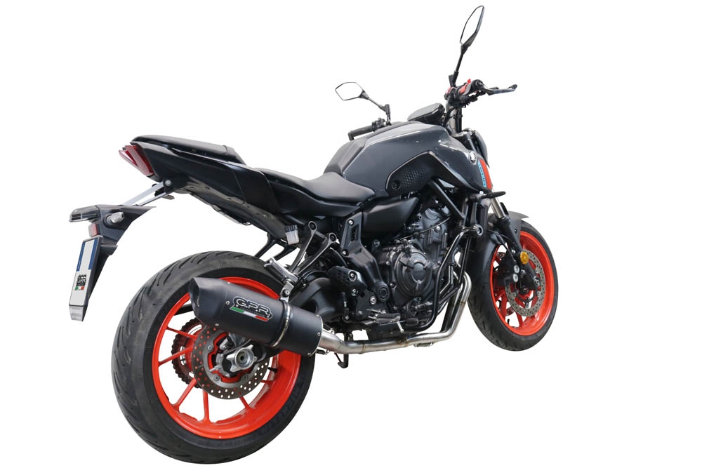 GPR escape compatible con  Yamaha Mt-07  2021-2024, Furore Nero, Escape completo racing, incluyendo colector y db killer desmontable, sin homologación 