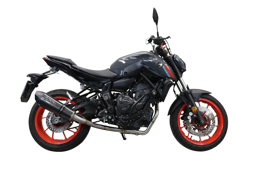 GPR escape compatible con Yamaha Mt-07 2021-2024, New Grand Prix Evo Poppy, Escape completo homologado y legal,con catalizador incluido db killer extraíble 