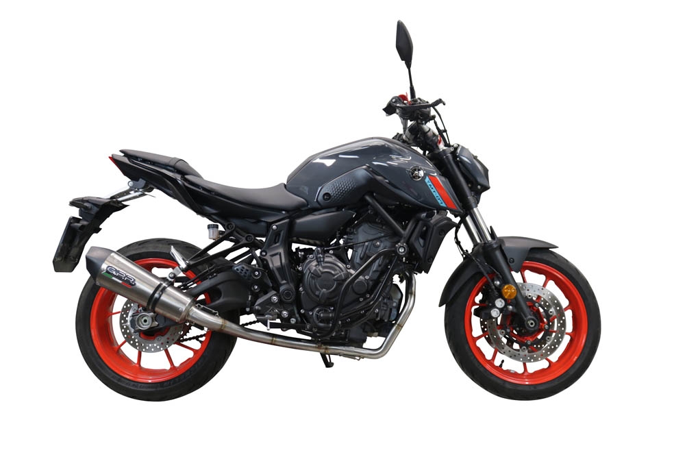 GPR escape compatible con  Yamaha Mt-07  2021-2024, New Grand Prix Evo Titanium, Escape completo homologado y legal,con catalizador incluido db killer extraíble 
