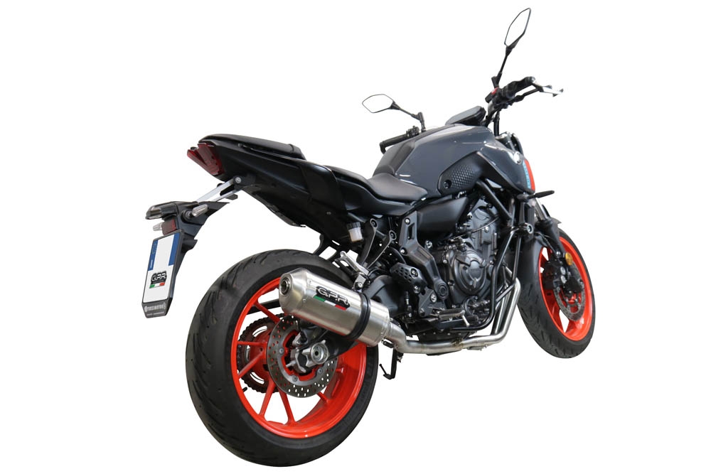 Escape compatible con Yamaha Mt-07 2021-2024, Satinox , Escape completo, no legal para países de la UE, con db killer extraíble 