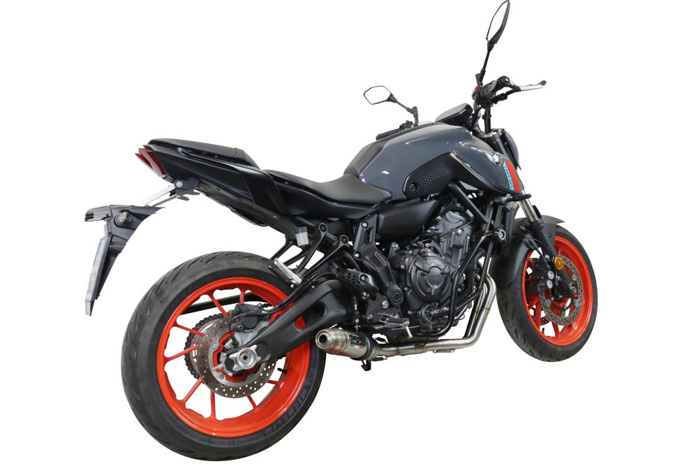 Escape compatible con Yamaha Mt-07 2021-2024, Deeptone Inox, Escape completo, no legal para países de la UE, con db killer extraíble 