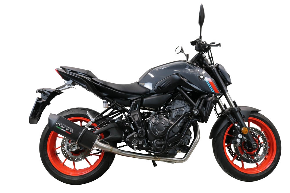 GPR escape compatible con  Yamaha Mt-07  2021-2024, Furore Evo4 Poppy, Escape completo homologado y legal,con catalizador incluido db killer extraíble 