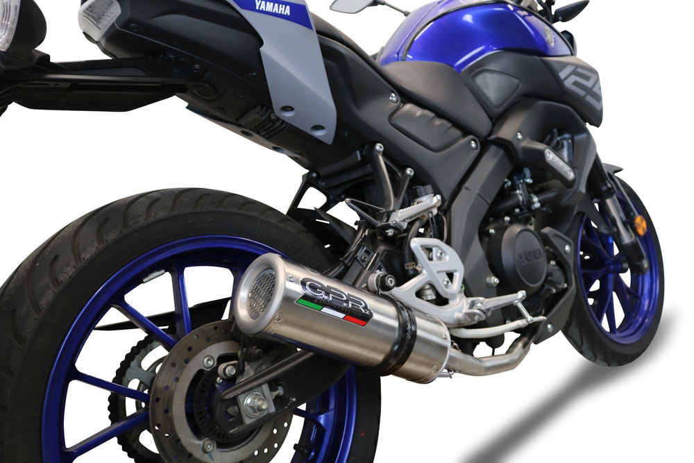 Escape compatible con Yamaha Mt 125 2021-2025, M3 Black Titanium, Escape completo, no legal para países de la UE, con db killer extraíble 