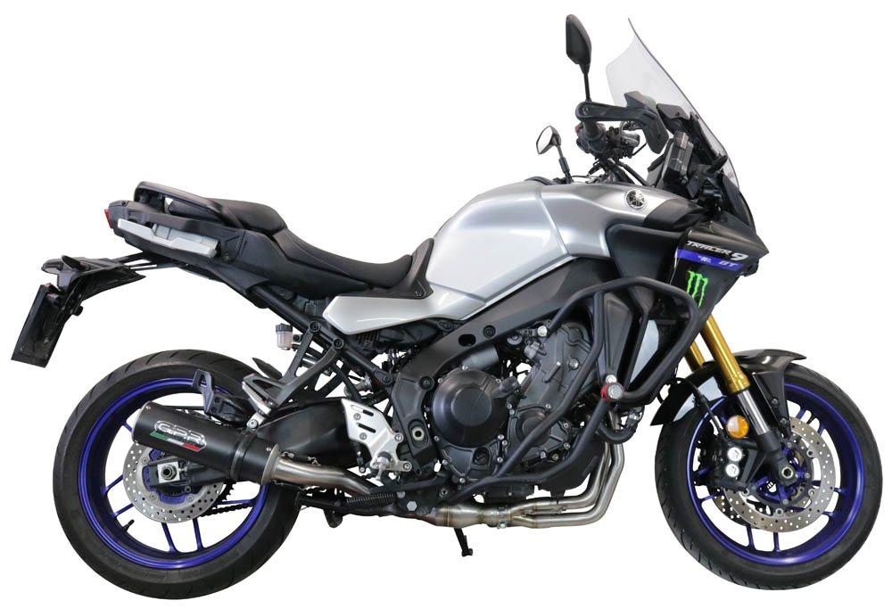 Escape compatible con Yamaha Tracer 9 2021-2024, M3 Black Titanium, Escape completo homologado y legal,con catalizador incluido db killer extraíble 