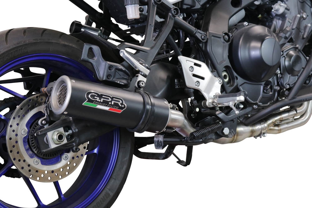 Escape compatible con Yamaha Tracer 9 2021-2024, M3 Black Titanium, Escape completo homologado y legal,con catalizador incluido db killer extraíble 