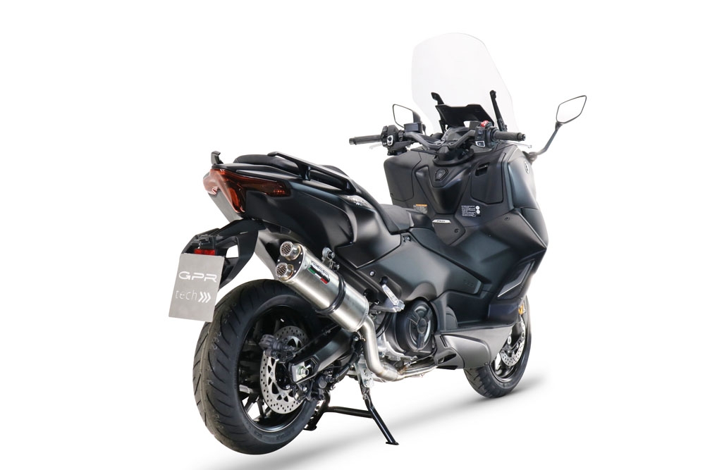 GPR escape compatible con  Yamaha T-Max 560 2020-2021, Dual Inox, Escape completo homologado y legal,con catalizador incluido db killer extraíble 