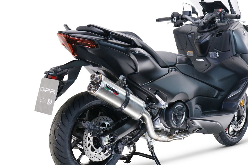 GPR escape compatible con  Yamaha T-Max 560 2020-2021, Dual Inox, Escape completo homologado y legal,con catalizador incluido db killer extraíble 