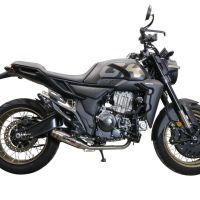 Escape compatible con Zontes 350 X1 2022-2024, Deeptone Inox, Escape completo, no legal para países de la UE, con db killer extraíble 