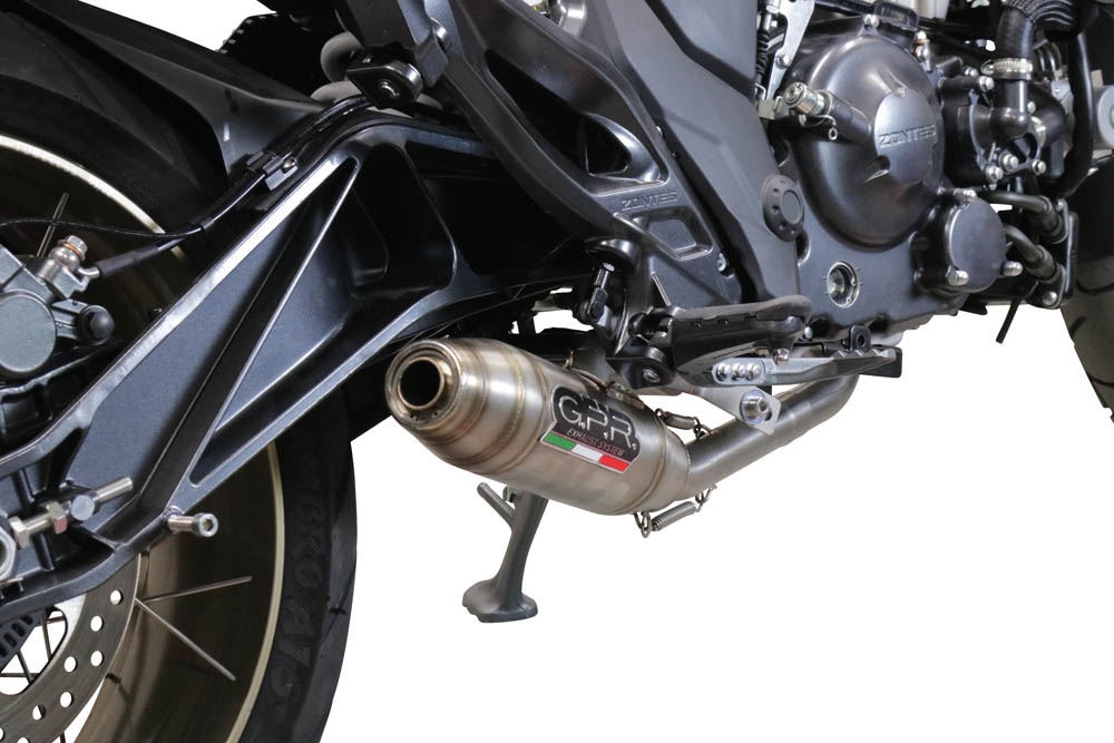 Escape compatible con Zontes 350 X1 2022-2024, Deeptone Inox, Escape completo, no legal para países de la UE, con db killer extraíble 