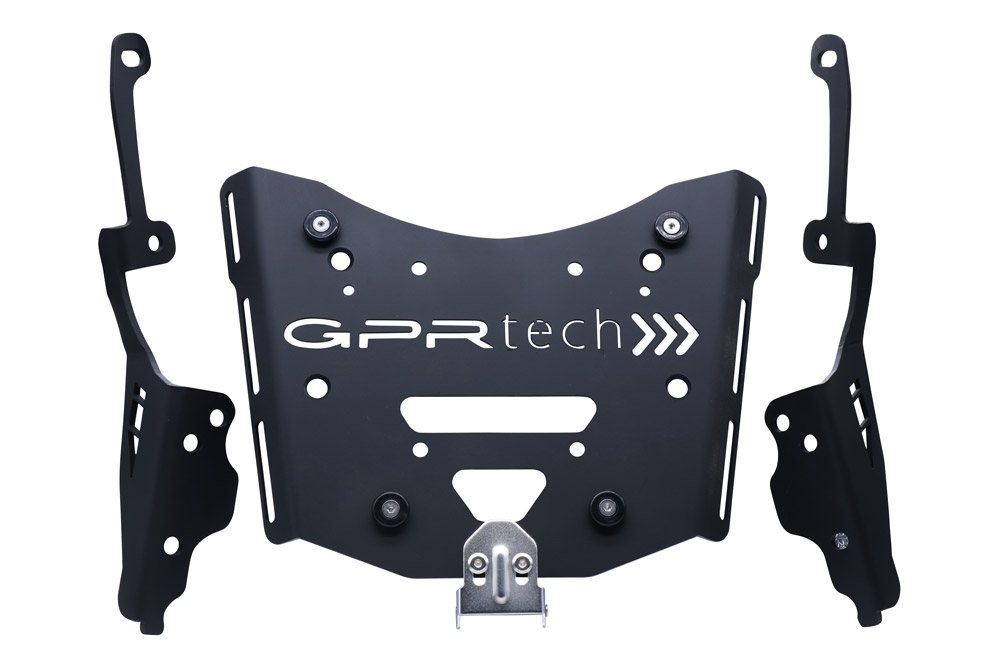 Portaequipajes GPR TECH compatible con  Zontes E 350 2023/2024 Portaequipajes trasero específico Top Case ALPITECH 35>55 LT Portaequipajes trasero específico, fabricada en acero inoxidable con 4 puntos de anclaje