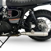Escape compatible con Triumph BONNEVILLE T100 2001-2014, Deeptone Inox, Par de terminales de escape homologados, con db killer extraíbles y tubos de conexión específicos 