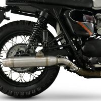 Escape compatible con Triumph BONNEVILLE T100 2001-2014, Deeptone Inox, Par de terminales de escape homologados, con db killer extraíbles y tubos de conexión específicos 