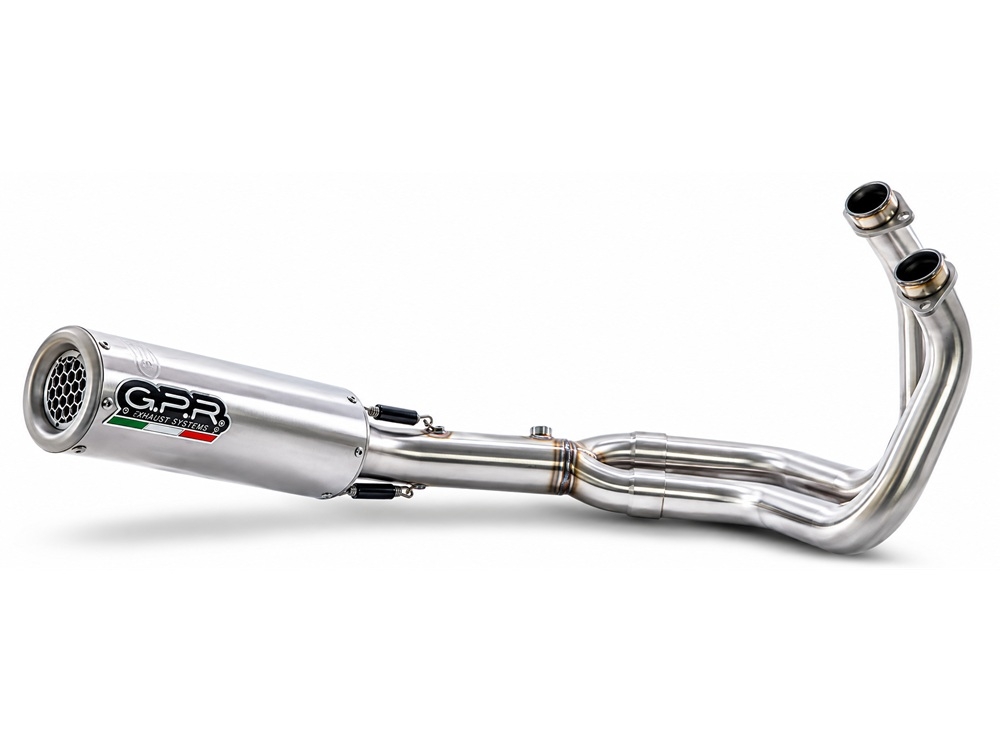 GPR escape compatible con Kawasaki Er 6 N 2012-2016, RP-M3 Titanium Natural, Escape completo homologado y legal,con catalizador incluido db killer extraíble 