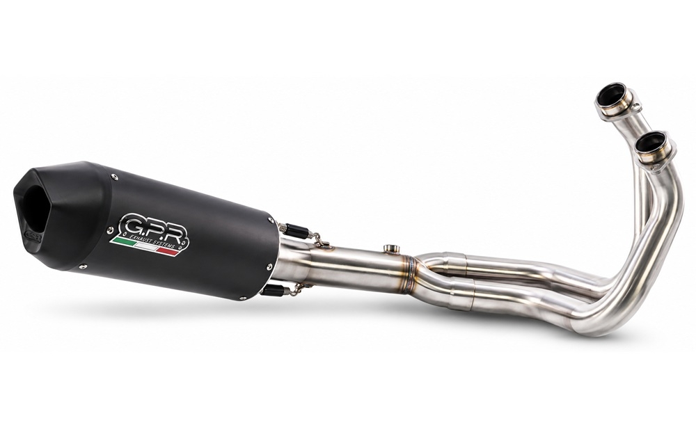 GPR escape compatible con Kawasaki Er 6 N 2012-2016, Furore Nero, Escape completo homologado y legal, incluido db killer extraíble 