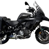 GPR TECH compatible con  Benelli Trk 502 2017/2020 e4 Par de maletas laterales en aluminio color negro con portaequipajes específico Capacidad 38 LT. + 38 LT.