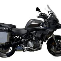 GPR TECH compatible con  Benelli Trk 502 2017/2020 e4 Par de maletas laterales en aluminio color plata con portaequipajes específico Capacidad 38 LT. + 38 LT.