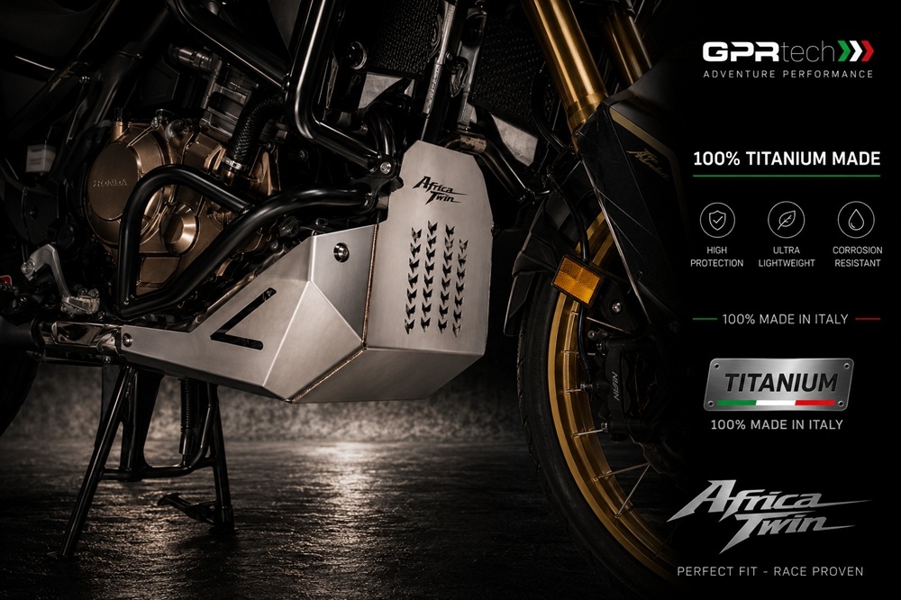 GPR TECH compatible con  Honda Crf 1100 L Africa Twin Adventure Sport 2024/2026 e5 plus Protección del motor en titanio 