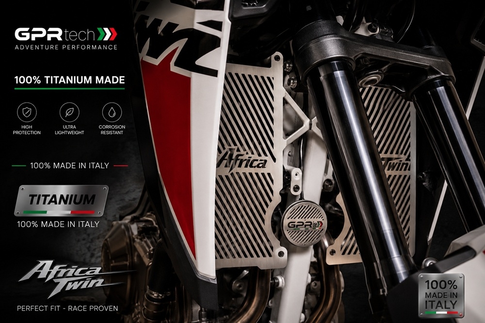 GPR TECH compatible con  Honda Crf 1100 L Africa Twin Adventure Sport 2024/2026 e5 plus Protector de radiador de titanio 