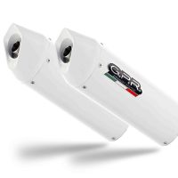 Escape compatible con Yamaha MT03 660 2006-2013, Albus Ceramic, Par de terminales de escape homologados, con db killer extraíbles y tubos de conexión específicos 