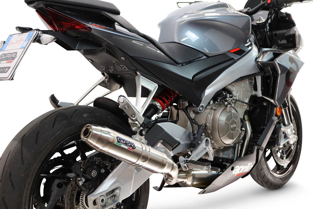GPR escape compatible con Aprilia TUONO 660 2021-2024, Deeptone Inox, Escape completo, no legal para países de la UE, con db killer extraíble 