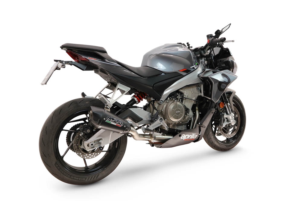 GPR escape compatible con Aprilia RS 660 2021-2024, GP-Revo Black Titanium, Escape completo racing, incluyendo colector y db killer desmontable, sin homologación 