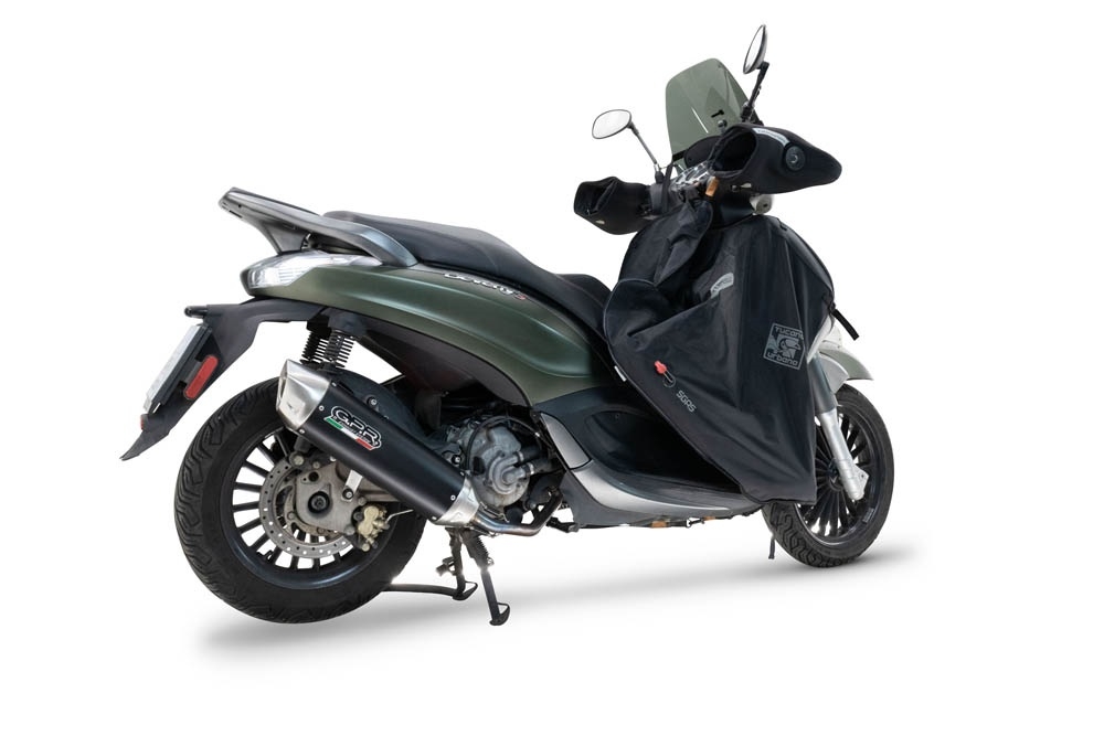 Escape compatible con Piaggio Beverly 300 I.E. ABS - S - Police 2016-2020, Furore-X Scooter, Escape completo homologado y legal, incluido db killer extraíble 