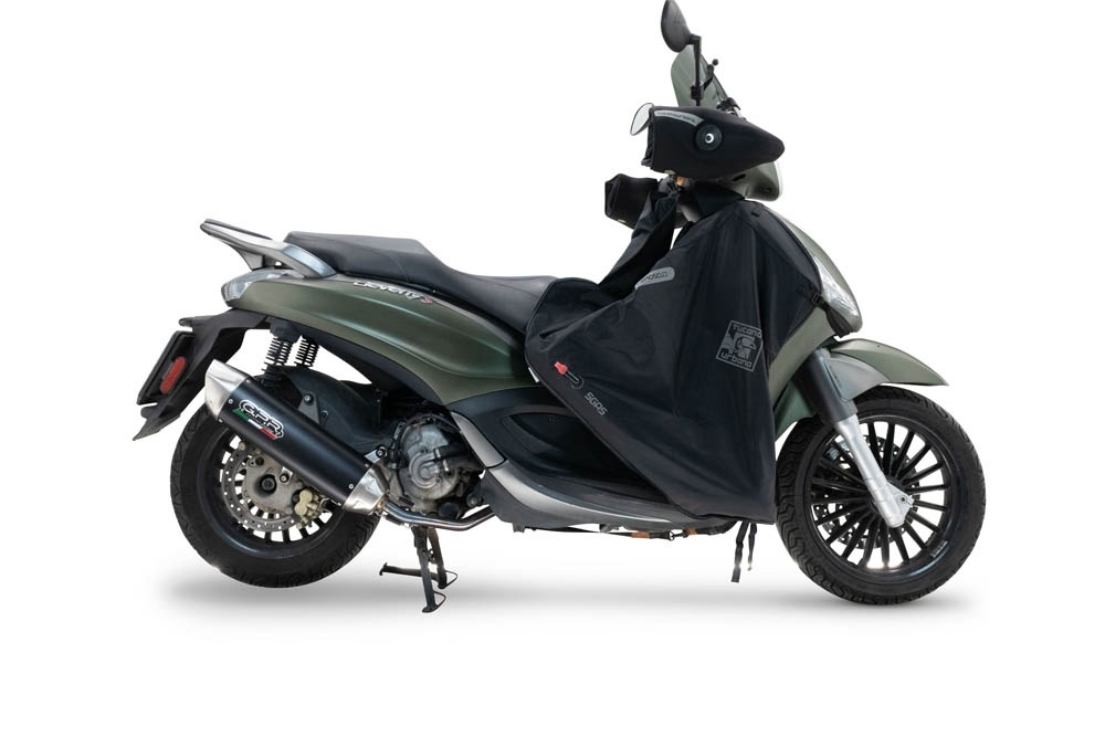 Escape compatible con Piaggio Beverly 300 I.E. ABS - S - Police 2016-2020, Furore-X Scooter, Escape completo homologado y legal, incluido db killer extraíble 