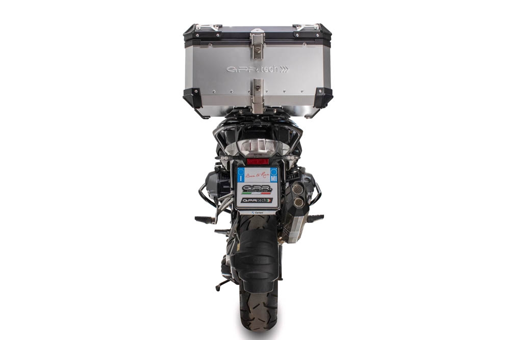 Baúl GPR TECH compatible con  Bmw R 1200 Gs 2017/2018 e4 Baúl Alpi-Tech en aluminio color plata con placa específica incluida Capacidad Litros 45
