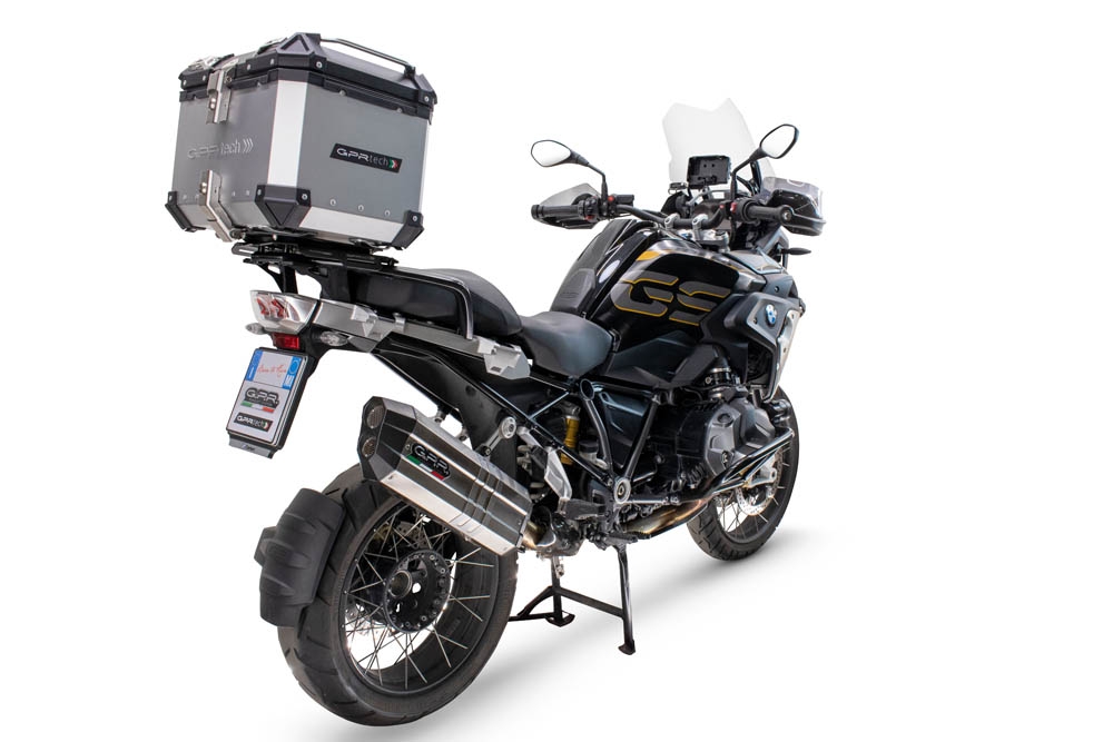 Baúl GPR TECH compatible con  Bmw R 1200 Gs 2017/2018 e4 Baúl Alpi-Tech en aluminio color plata con placa específica incluida Capacidad Litros 45